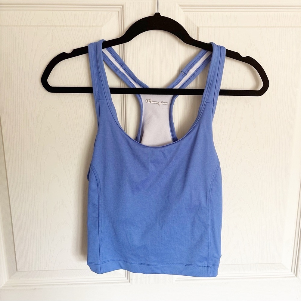 Champion Blue Tank Crop Top Size Small